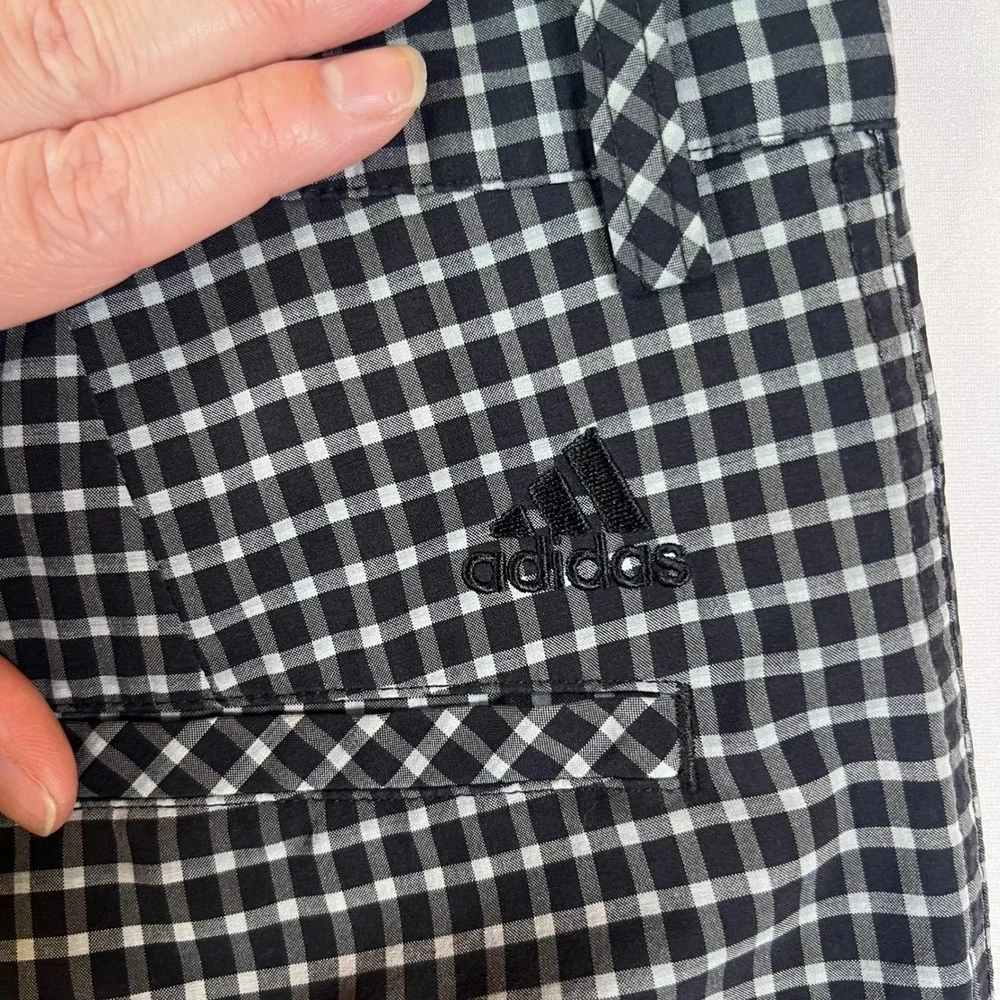 Adidas Mens Golf Shorts Gingham Checkered Black White‎ 32